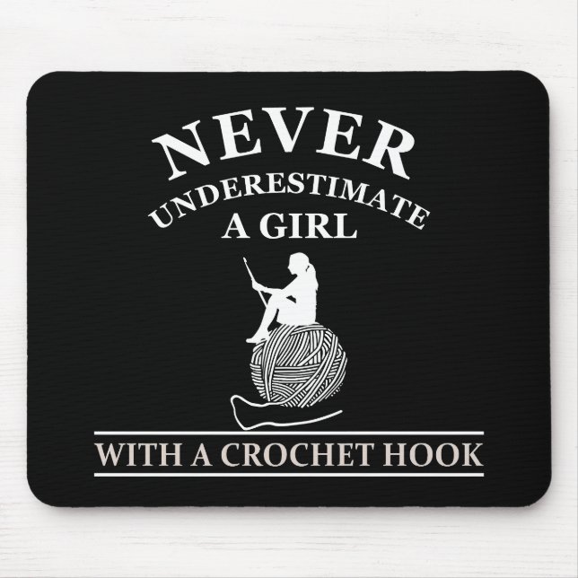 Funny crochet quote crocheters gift mouse mat (Front)