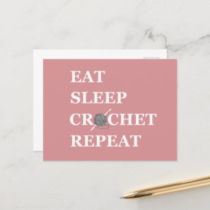 Funny crochet quote knitting saying gift holiday postcard