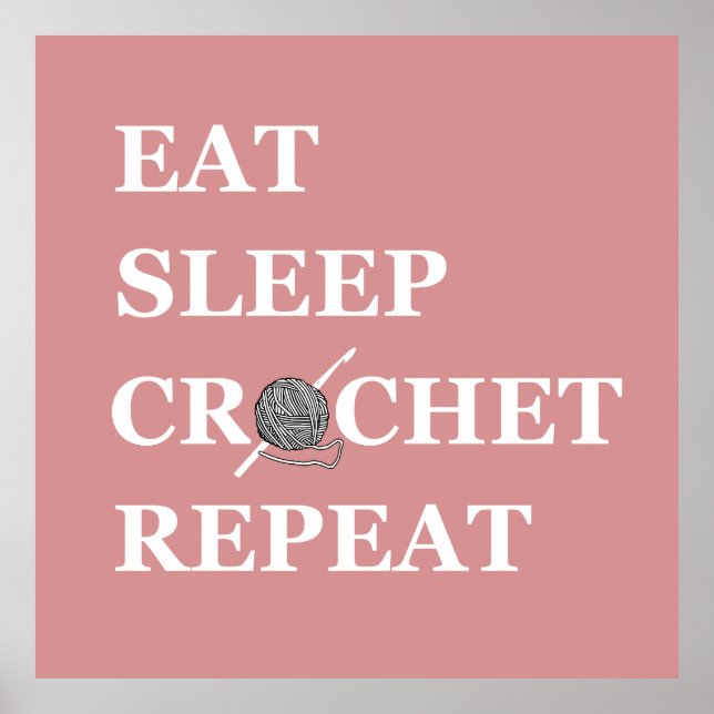 Funny crochet quote knitting saying gift poster (Front)