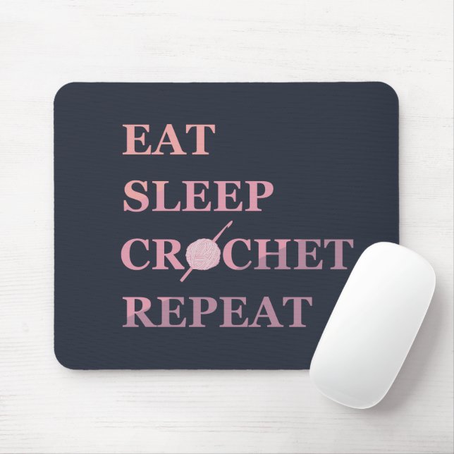 Funny crochet quote mouse mat (With Mouse)