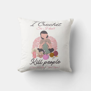 Funny Crochet Quote Yarn Lover Design Cushion