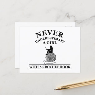 Funny crochet quotes crocheters gift holiday postcard