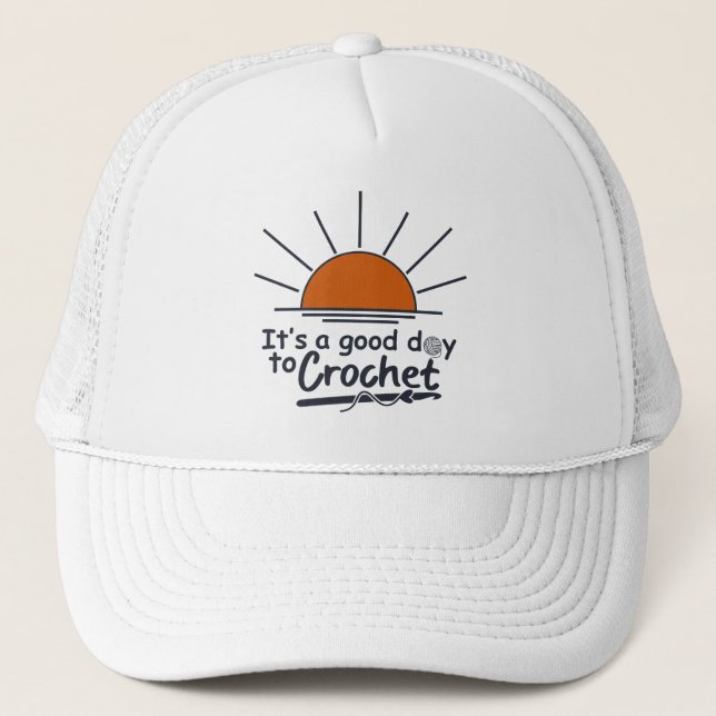 funny crochet trucker hat (Front)