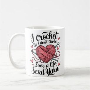 Funny Crochet Yarn Crafting Humour Knitting Tee Coffee Mug