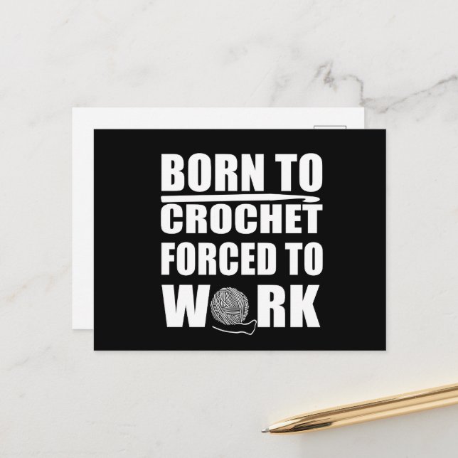funny crocheters quote crochet gift holiday postcard (Front/Back In Situ)