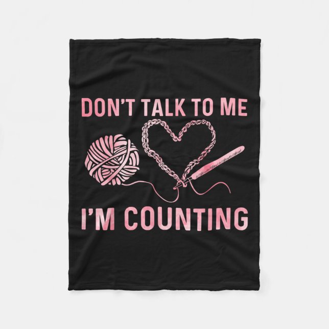 Funny Crocheting Art For Men Women Crocheter Croch Fleece Blanket (Front)