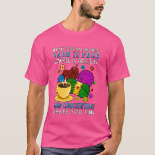 Funny Crocheting Coffee Lover In My Dream World Ya T-Shirt