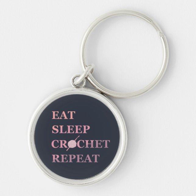 funny crocheting quote key ring (Front)