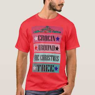 Funny Crocin around the Christmas tree  T-Shirt