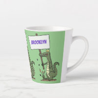Funny crocodile aligator with sign cartoon