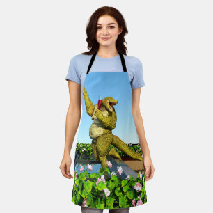 Funny Crocodile Champagne Pool Party Art Apron