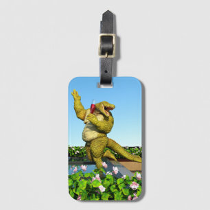 Funny Crocodile Champagne Pool Party Art Luggage Tag