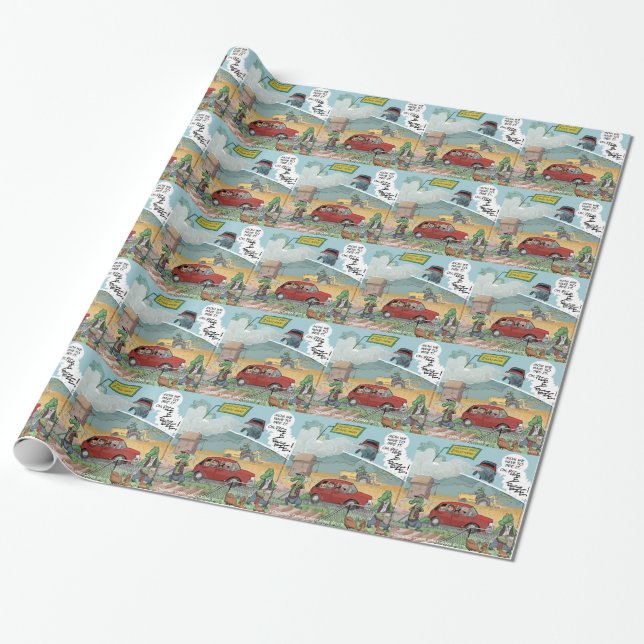 Funny Crocodile Farm Wrapping Paper (Unrolled)