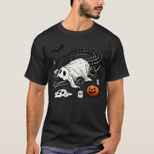 Funny Crocodile Ghost Costume Spooky Halloween All T-Shirt