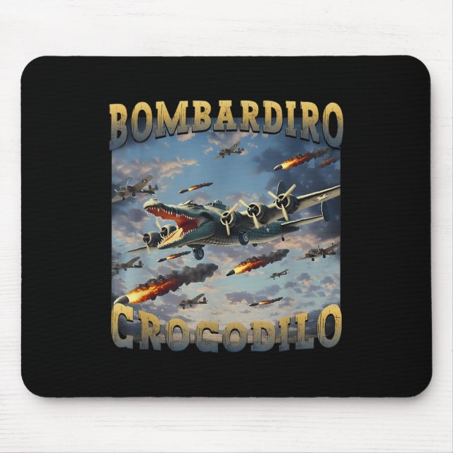 Funny Crocodile Meme Bombardiro Crocodilo Funny Br Mouse Mat (Front)