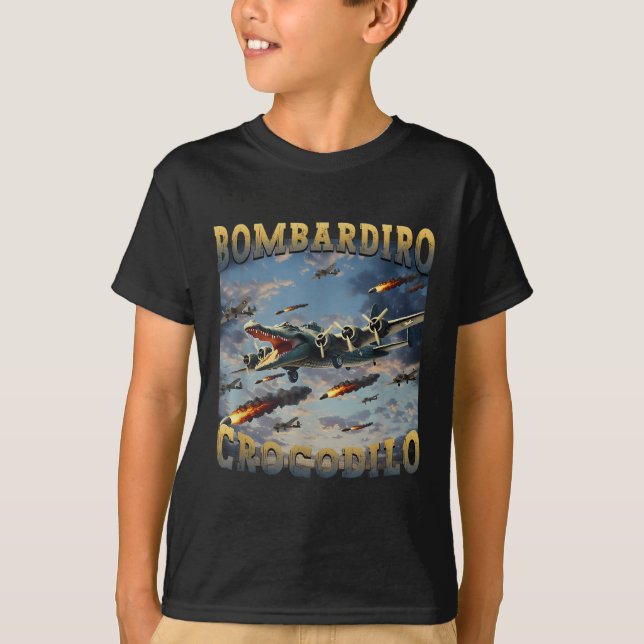 Funny Crocodile Meme Bombardiro Crocodilo Funny Br T-Shirt (Front)