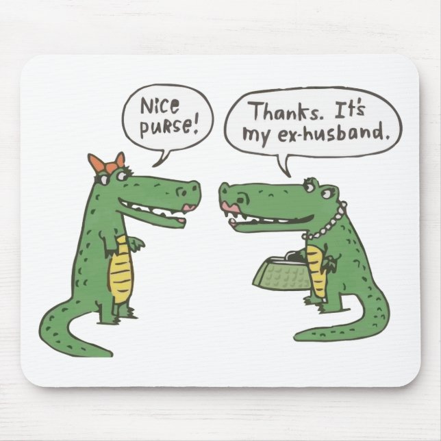 Funny Crocodile Mouse Mat (Front)