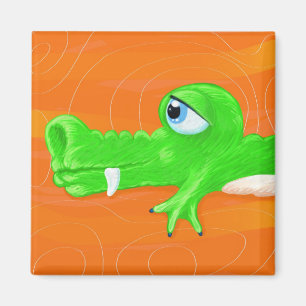 Funny crocodile painting, magnet