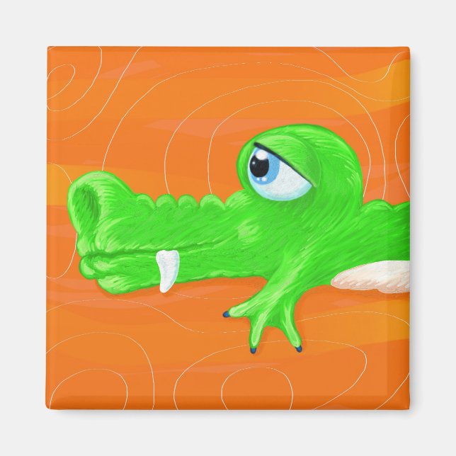 Funny crocodile painting, magnet (Front)