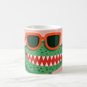 Funny Crocodile Sunglasses Cute Cartoon Animal Coffee Mug