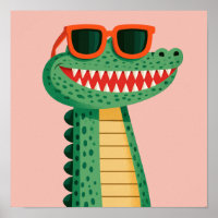 Funny Crocodile Sunglasses Cute Cartoon Animal