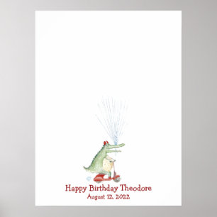 Funny Crocodile Thumbprint Guest Book