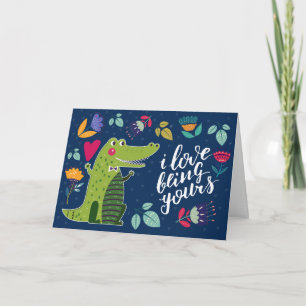 Funny Crocodile Valentine's Day  Holiday Card