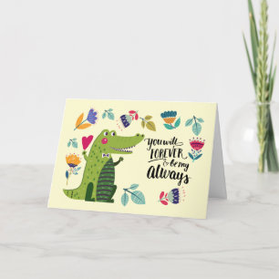 Funny Crocodile Valentine's Day Holiday Card