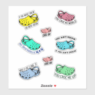 Funny crocs quotes stickerspack 