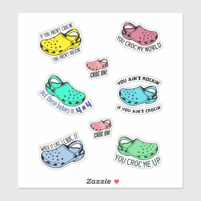 Funny crocs quotes stickerspack  (Sheet)