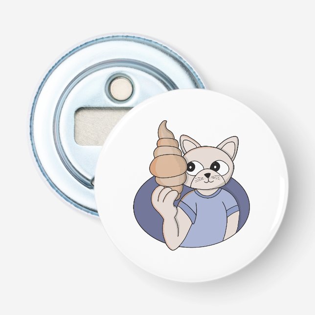 Funny Croissant Cat Bottle Opener (Front)