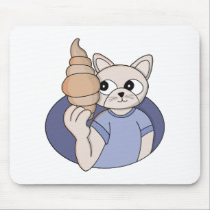 Funny Croissant Cat Mouse Mat
