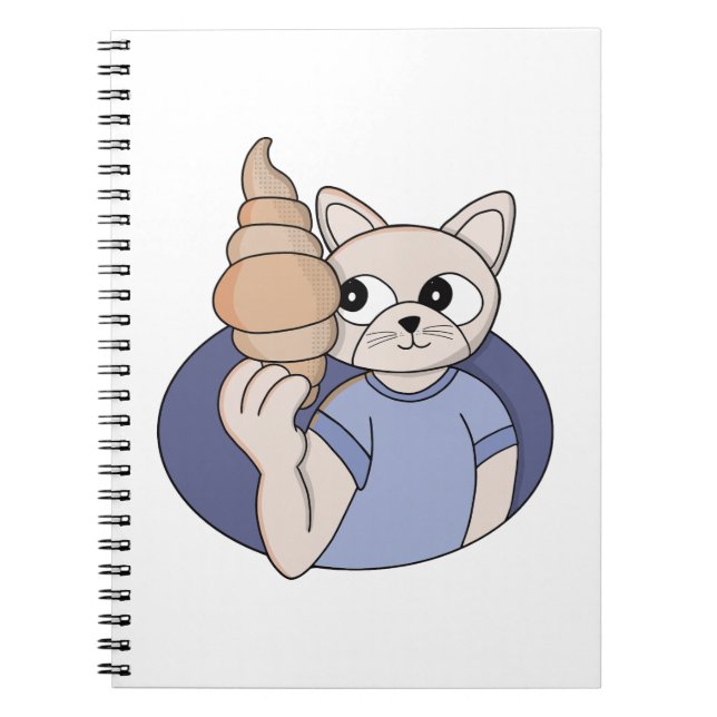 Funny Croissant Cat Notebook (Front)