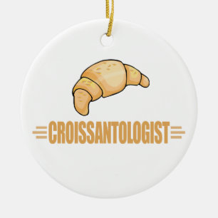 Funny Croissant Ceramic Tree Decoration