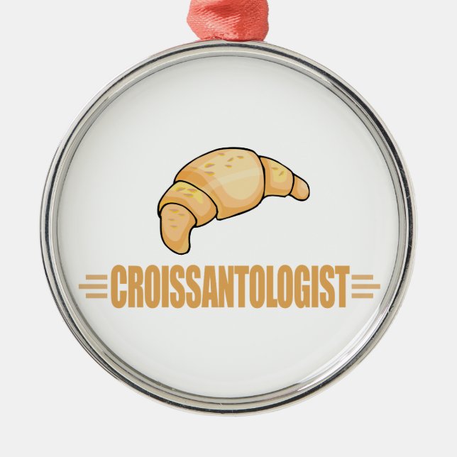 Funny Croissant Metal Tree Decoration (Front)