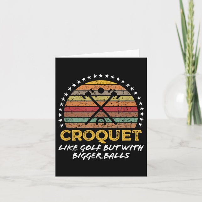 Funny Croquet Joke Big Quote Graphic  Card (Front)