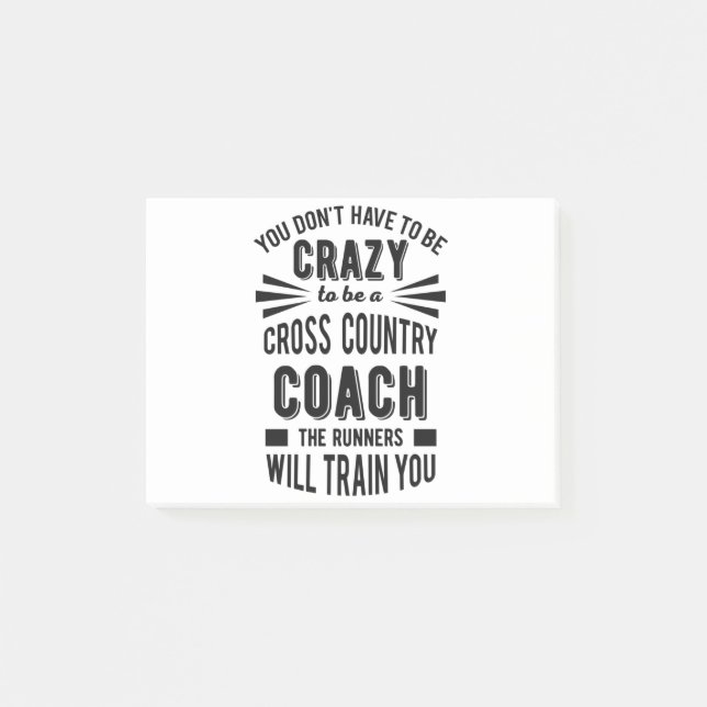 Funny Cross Country Coach Crazy Post-it Notes (Front)
