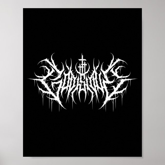 Funny Cross Jesus God Is Love Death Metal Design  Poster (Front)