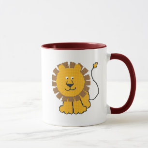 Funny cross-stitch cartoon Lion Mug