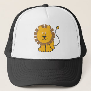 Funny cross-stitch cartoon Lion Trucker Hat