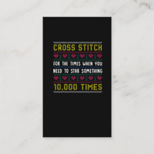 Funny Cross Stitch Humour Crafty Needlepoint Mum Business Card