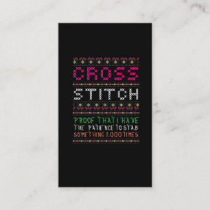 Funny Cross Stitch Needlepoint Sewing Needle Art Business Card