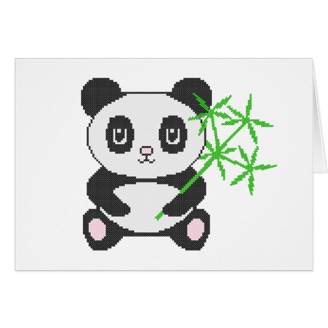 Funny cross-stitch panda (Front Horizontal)