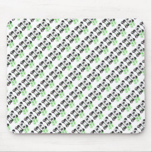 Funny cross-stitch panda mouse mat