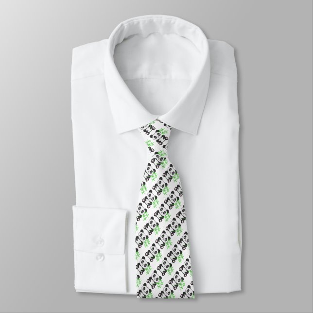 Funny cross-stitch panda tie (Tied)