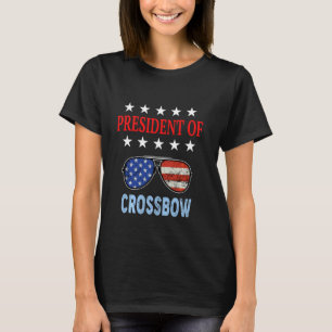 Funny Crossbow Accessories Usa Flag Crossbow Sayin T-Shirt