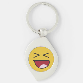Funny crossed eyed laughing Emoji Key Ring