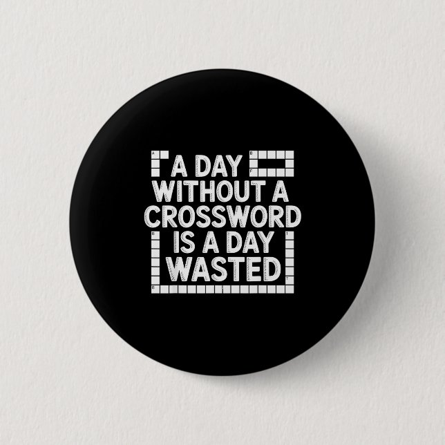 Funny Crossword Puzzle Word Game Nerd  6 Cm Round Badge (Front)