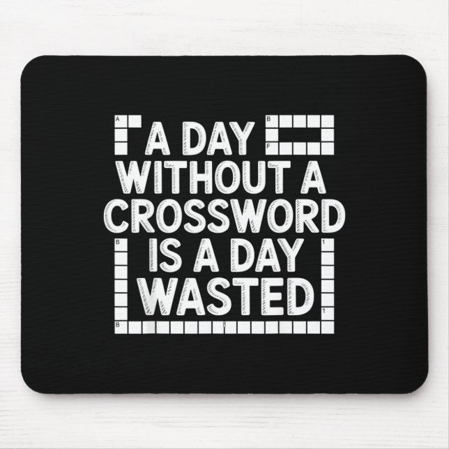 Funny Crossword Puzzle Word Game Nerd  Mouse Mat (Front)