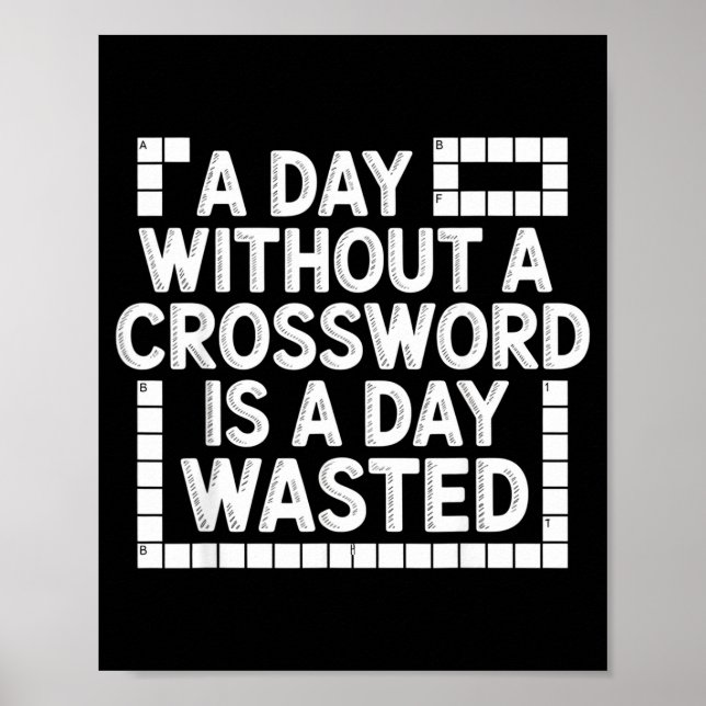 Funny Crossword Puzzle Word Game Nerd  Poster (Front)